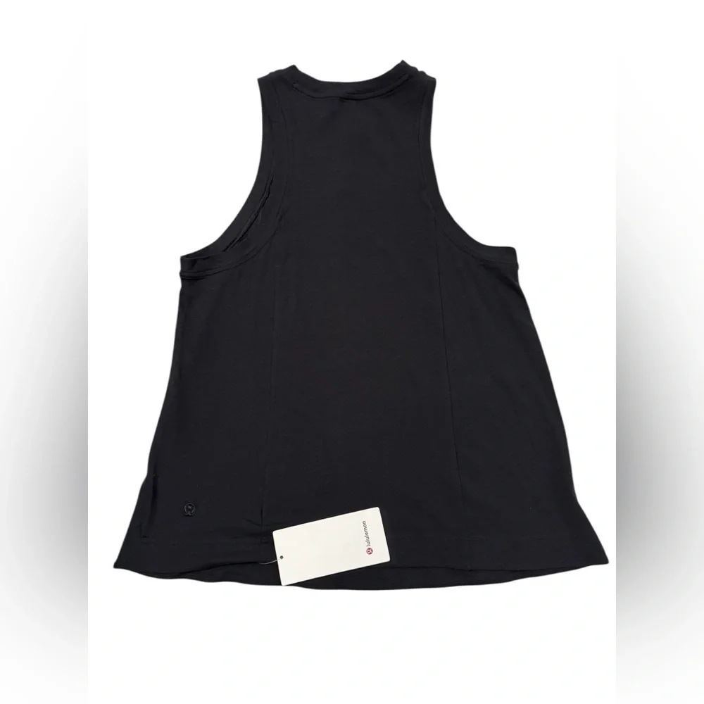 Lululemon Long Cotton Crewneck Tank Top in Black